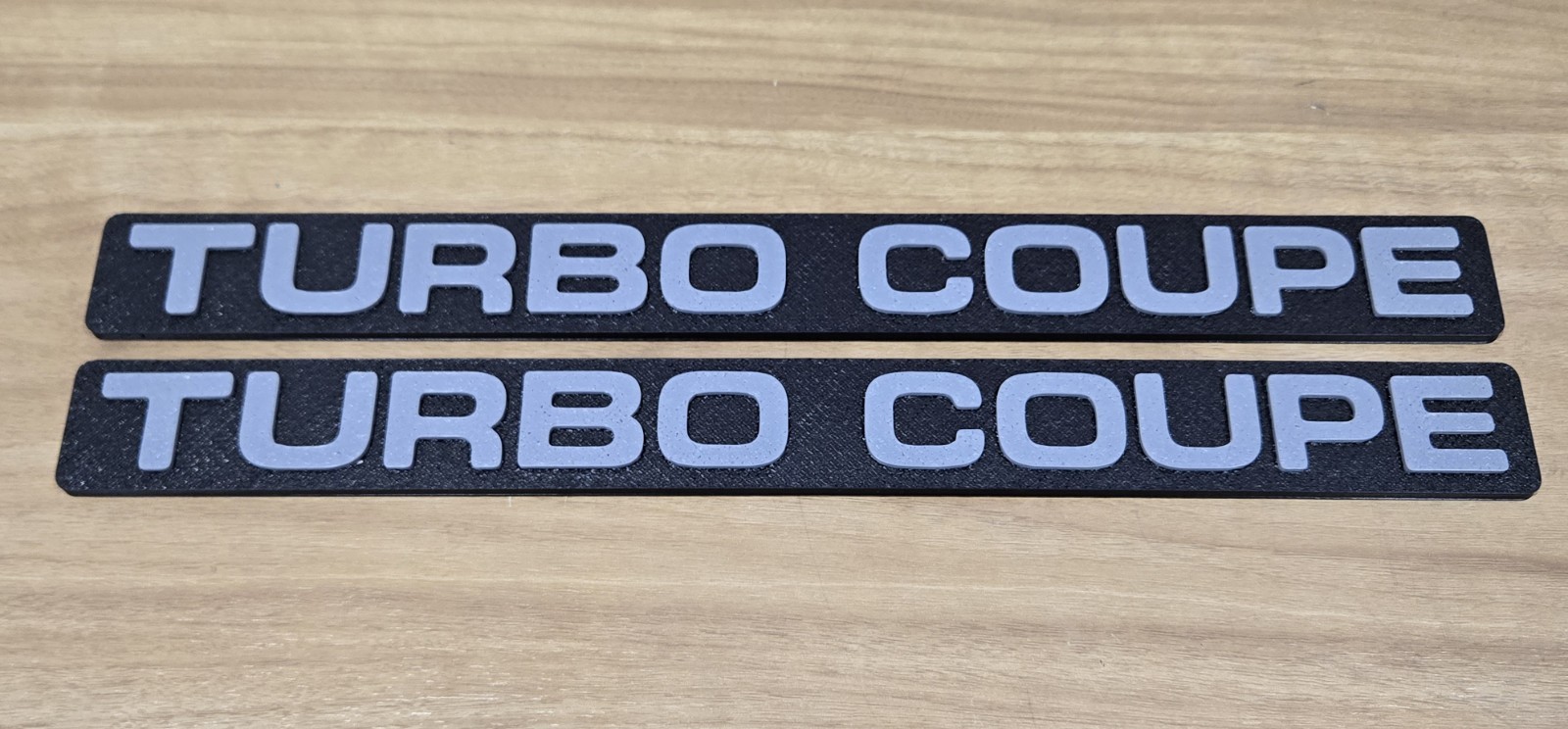 1987 1988 Ford Thunderbird Turbo Coupe Door Badges Pair 3d Printed  Black/Grey