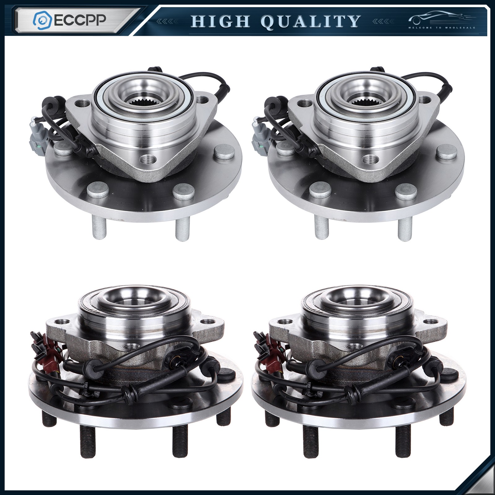 4 Pcs Front Rear Wheel Hub Bearings Assembly For For Nissan Armada 4WD 2008-2012