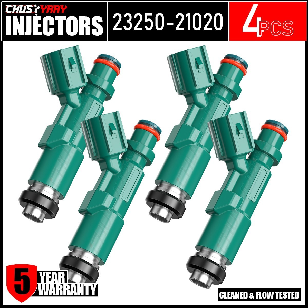 4X Genuine DENSO Fuel Injectors for 00-09 Toyota Prius Scion xA xB 23250-21020