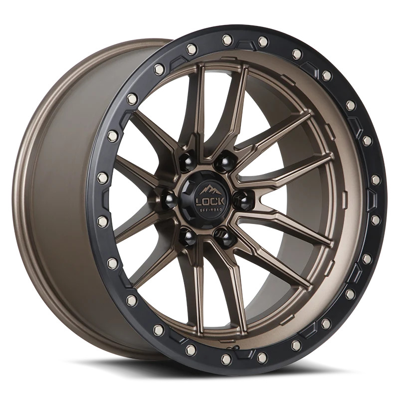 22x10 Lock Off-Road Krawler Matte Bronze W/ Matte Black Ring Wheel 8x6.5 (-18mm)