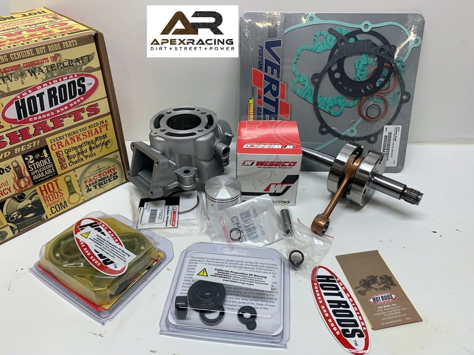 KAWASAKI KX65 ENGINE REBUILD CRANKSHAFT, PISTON, CYLINDER, GASKETS 2006-2021