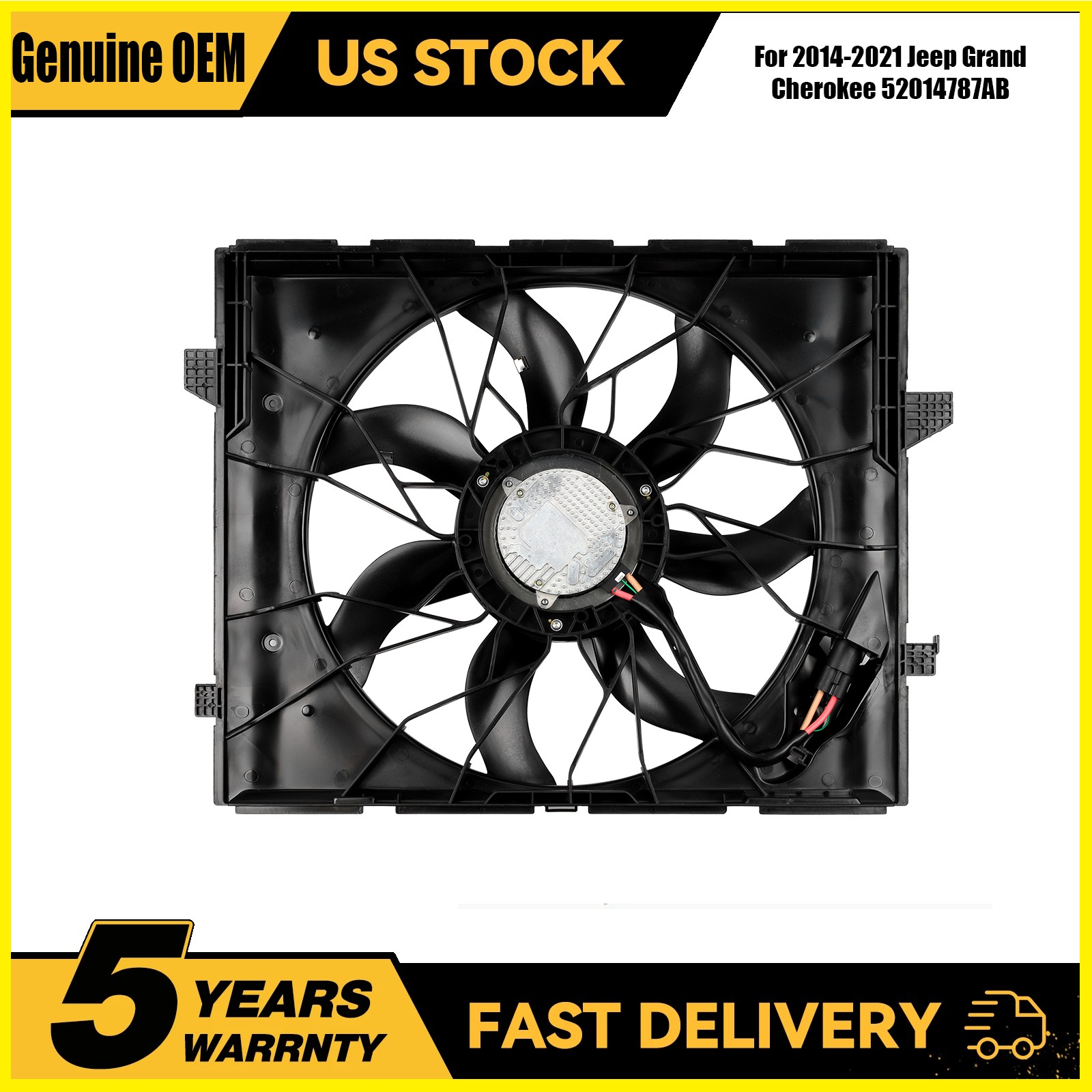 Fit 2011-2022 Jeep Grand Cherokee Radiator Cooling Fan Motor W/ Tow Package OEM