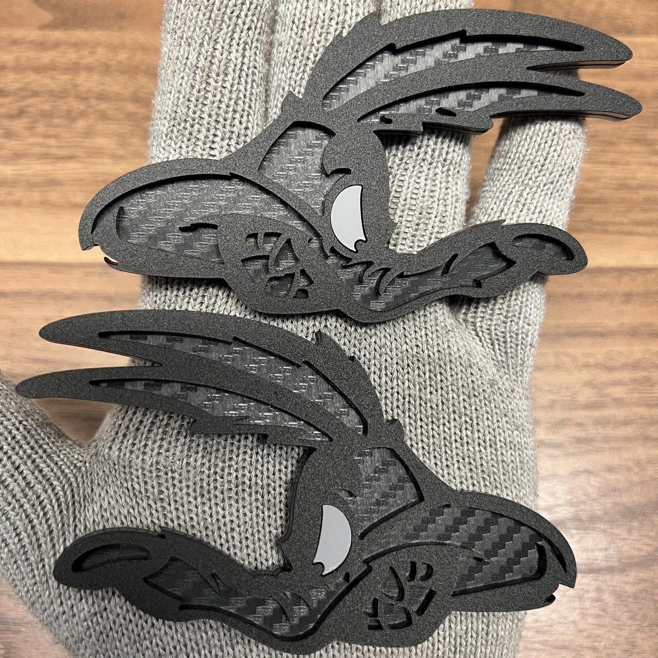 Coyote Badges Emblem Premium Matte Gray Eye, 2 Badges, Fender Angry Racing
