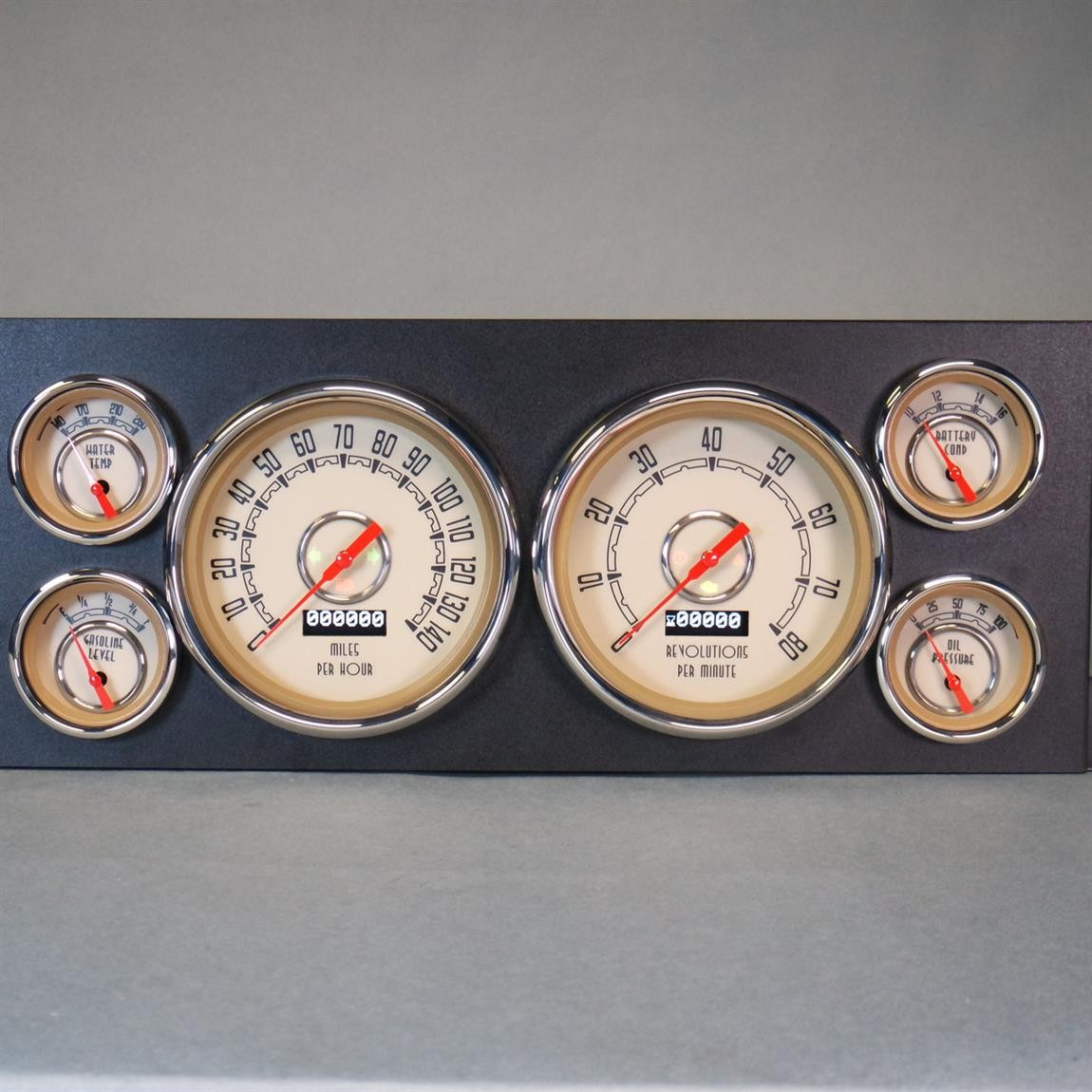 New Vintage USA 37659-92 6-Gauge Kit Woodward Beige