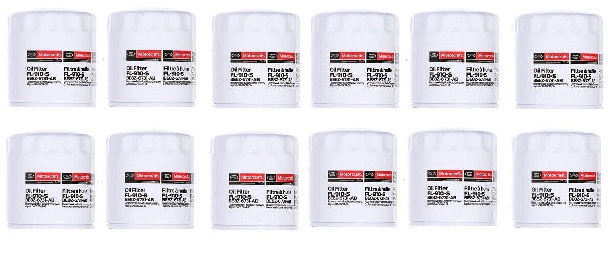 New Case of 12 Genuine Motorcraft Professional Engine Oil Filter FL-910S