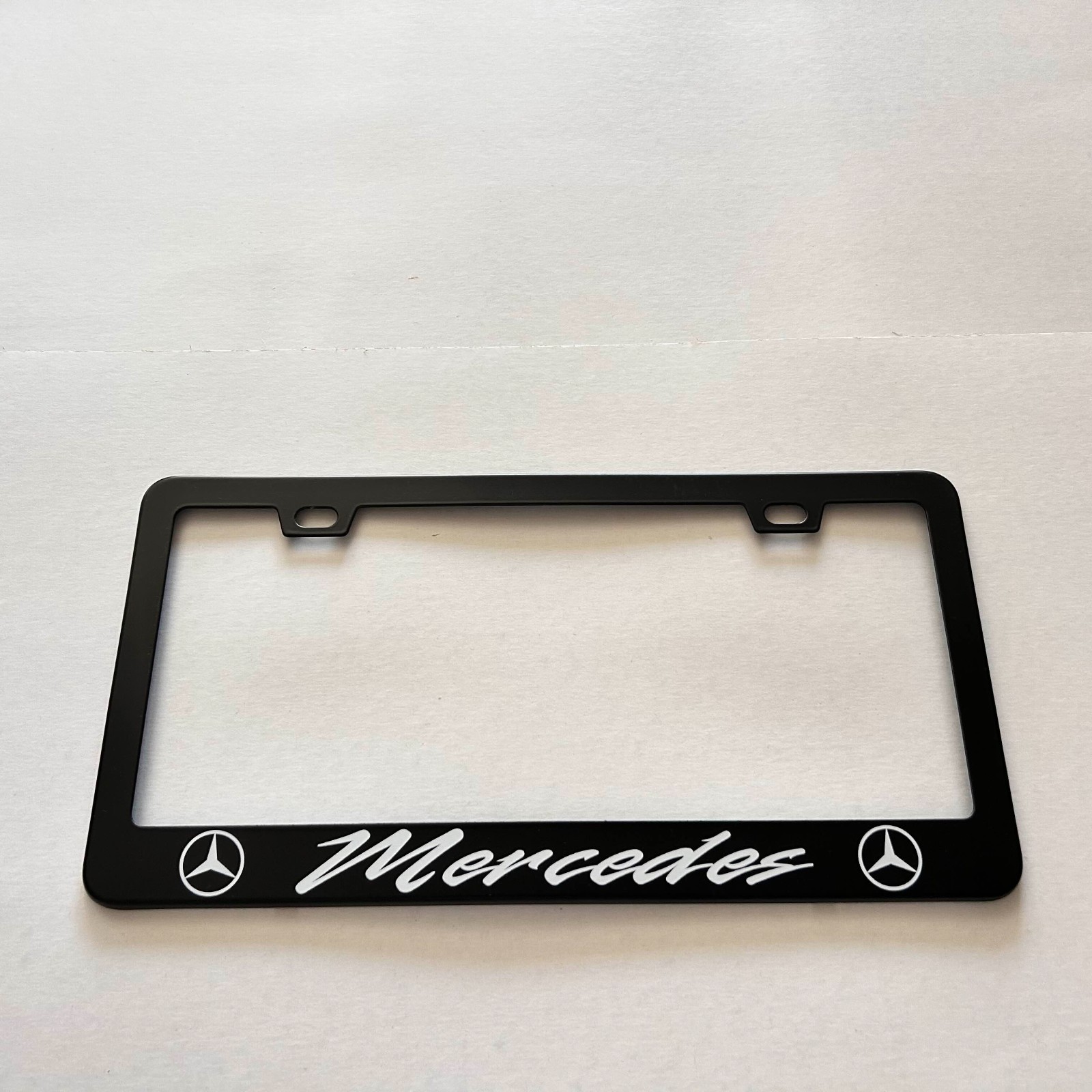Mercedes Benz Laser Engraved Black Stainless Steel License Plate Frame