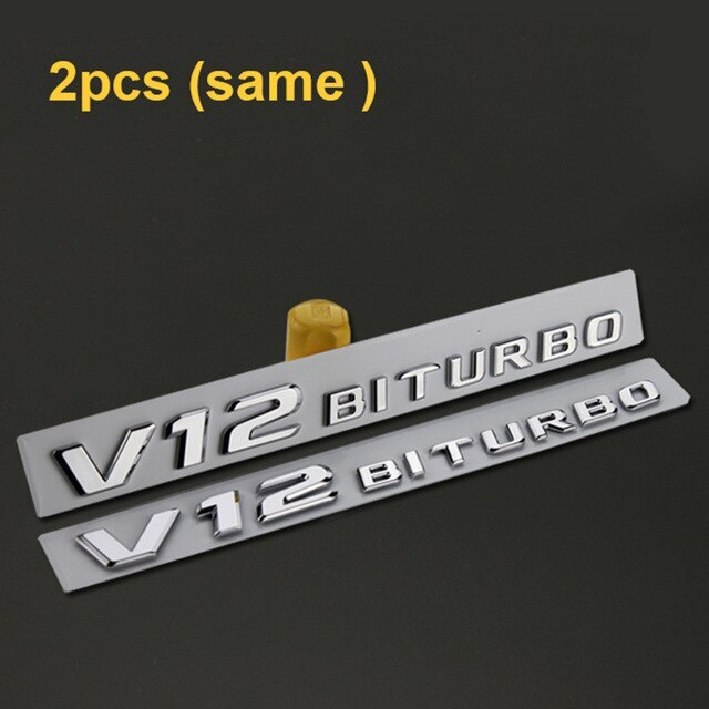 V12 BITURBO V8 BITURBO 4MATIC+ TURBO 4MATIC Car Fender Side Emblems Badge Decals