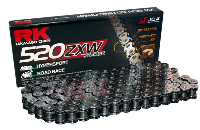 RK TAKASAGO Chain 520 ZXW 150 L XW Ring Chrome Brand New Made In Japan