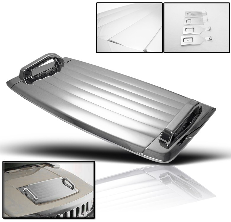 06-10 HUMMER H3 HOOD DECK VENT PANEL HANDLE COVERS TRIM MOULDING ABS CHROME 3PCS