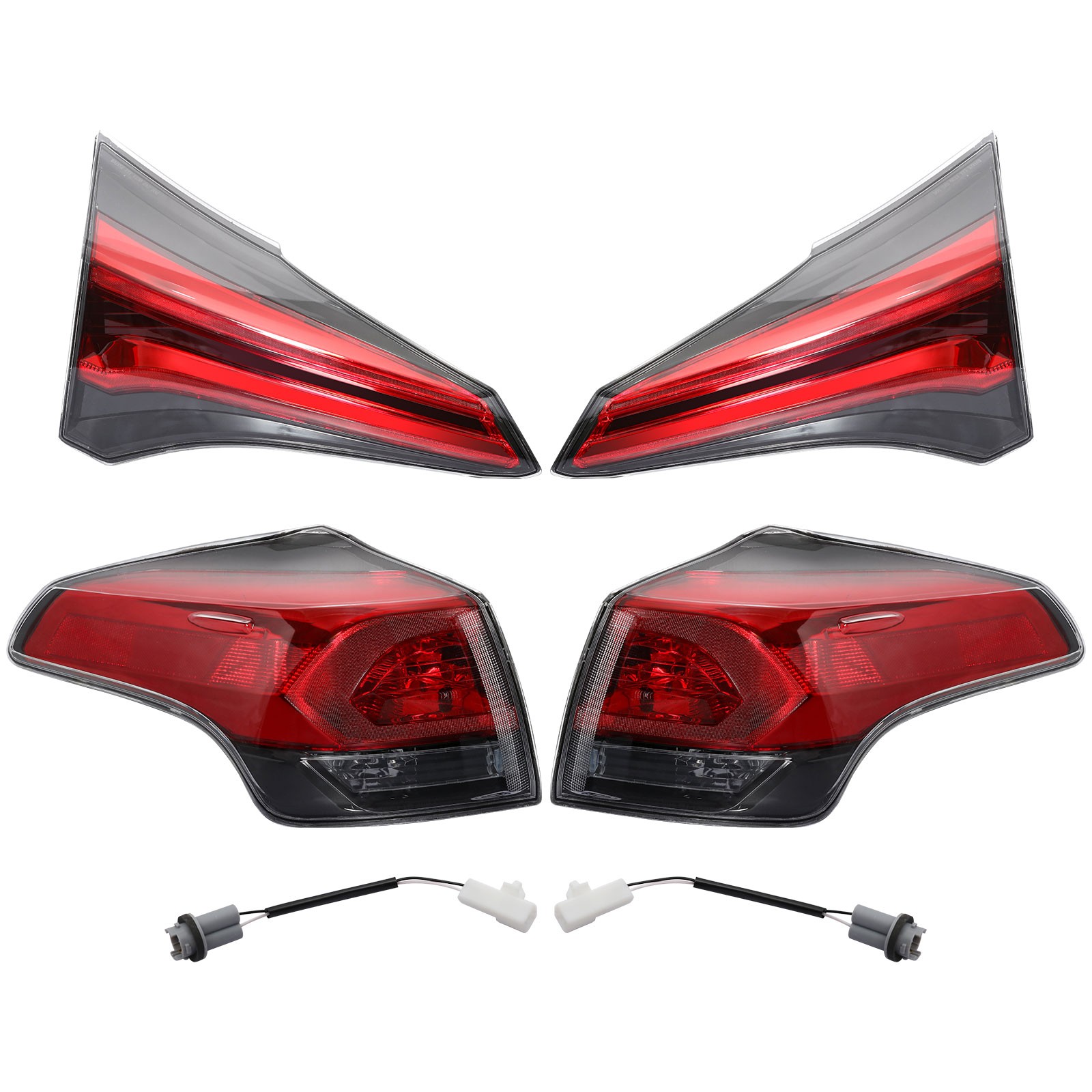 Halogen Left Right Outer Inner Set of 4PCS Tail Lights For Toyota RAV4 2016-2018