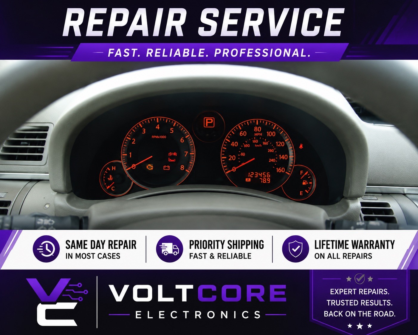 REPAIR SERVICE for INFINITI G35 / G35X 2004-2008 INSTRUMENT CLUSTER FUEL GAUGE 