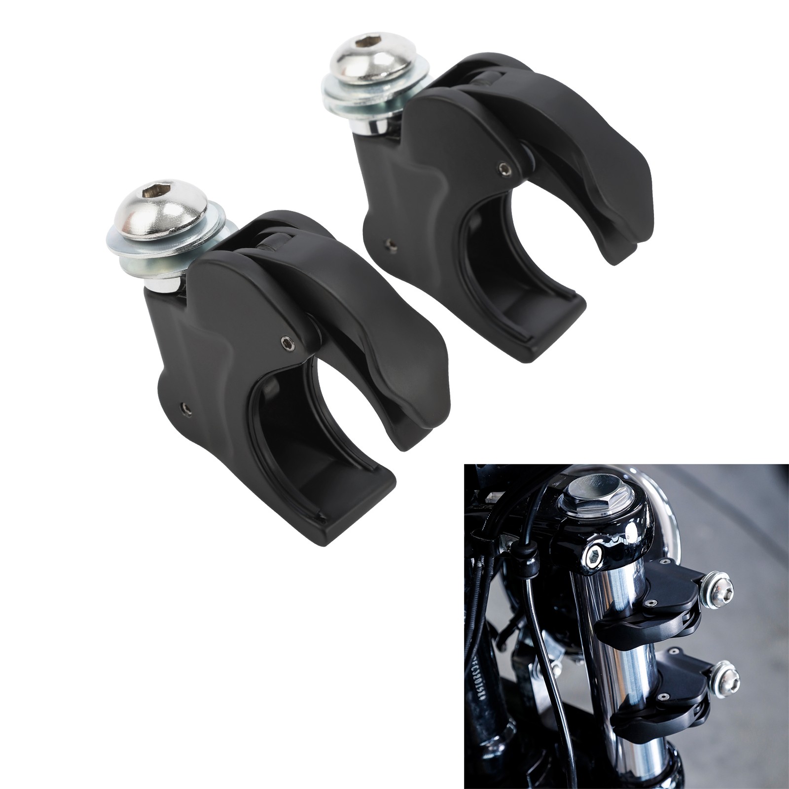 2X 39mm Quick Release Windshield Fork Clamps Fit For Harley Davidson Sportster