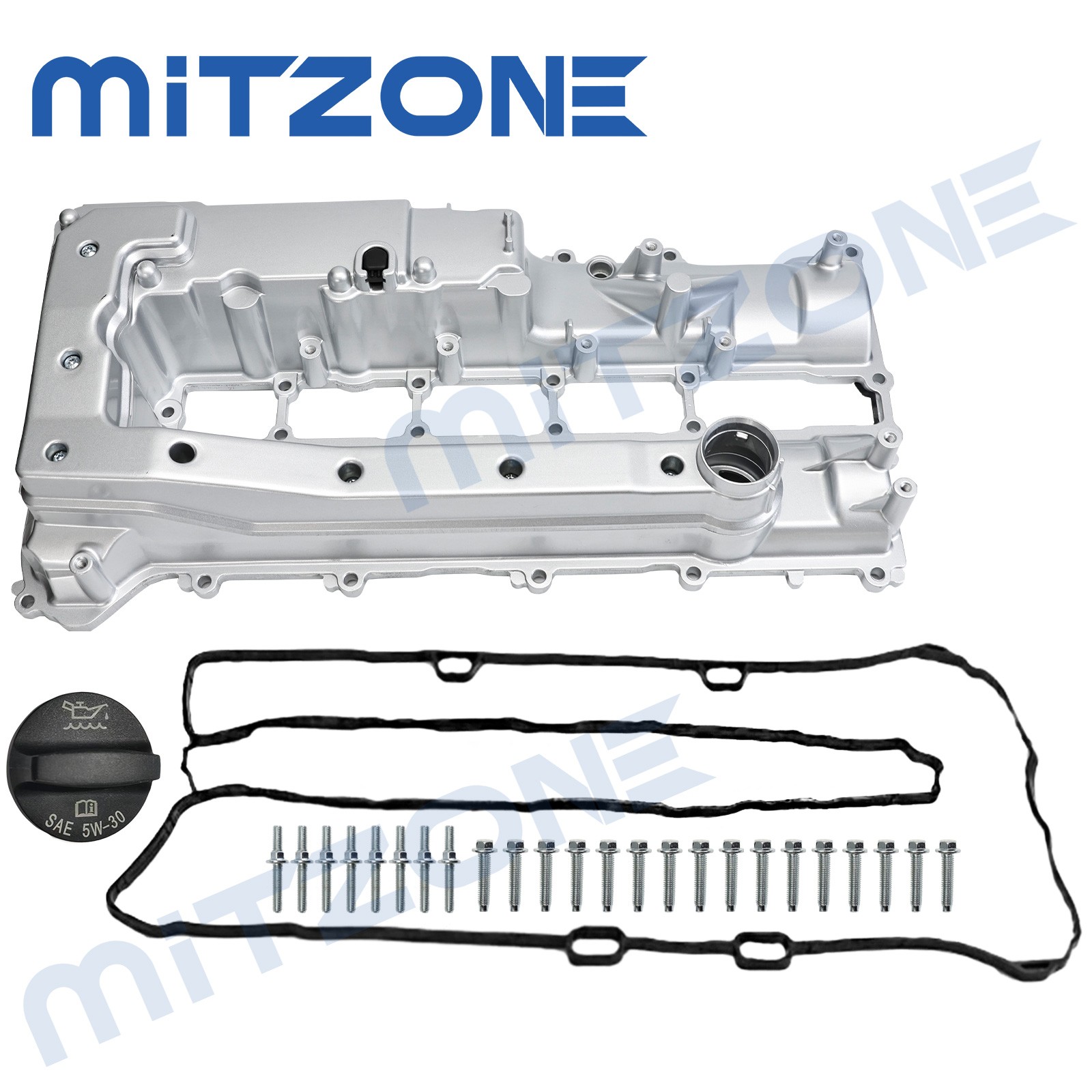 Mitzone Performance Valve Cover with Gasket Bolt for 16-19 Malibu Hybrid Sedan