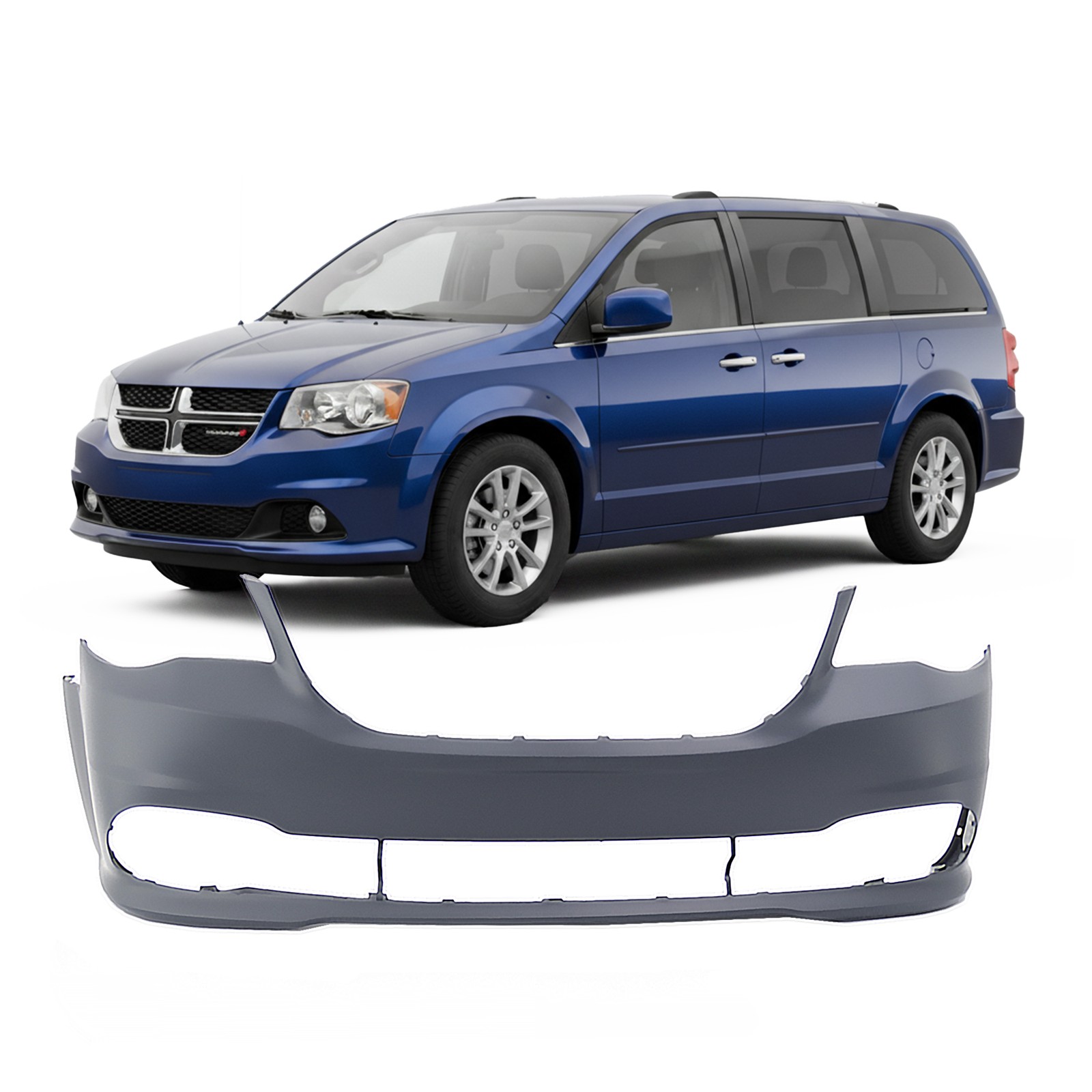 Bumper Cover Fascia for 2011-2018 Dodge Grand Caravan 68088966AA Front Primed