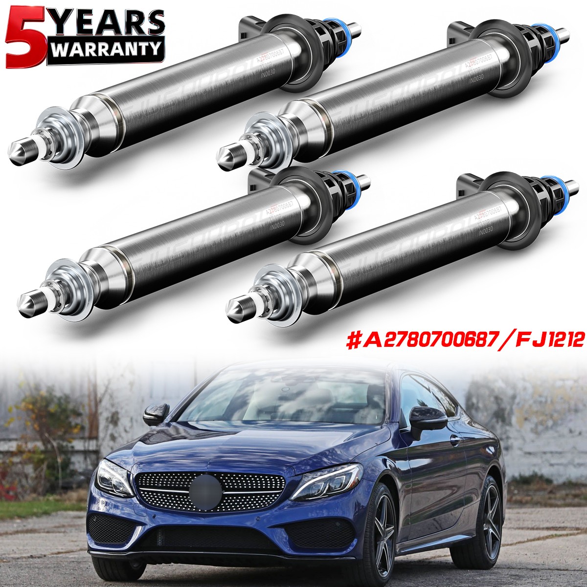 4X Fuel Injectors A2780700687 FOR 2012-2022 Mercedes Benz 0261500065 A2760704095