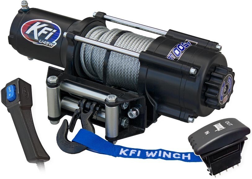 New KFI 4500lb Winch 4500 Wide Steel Rope 52\' for UTV SXS ATV U452-R2