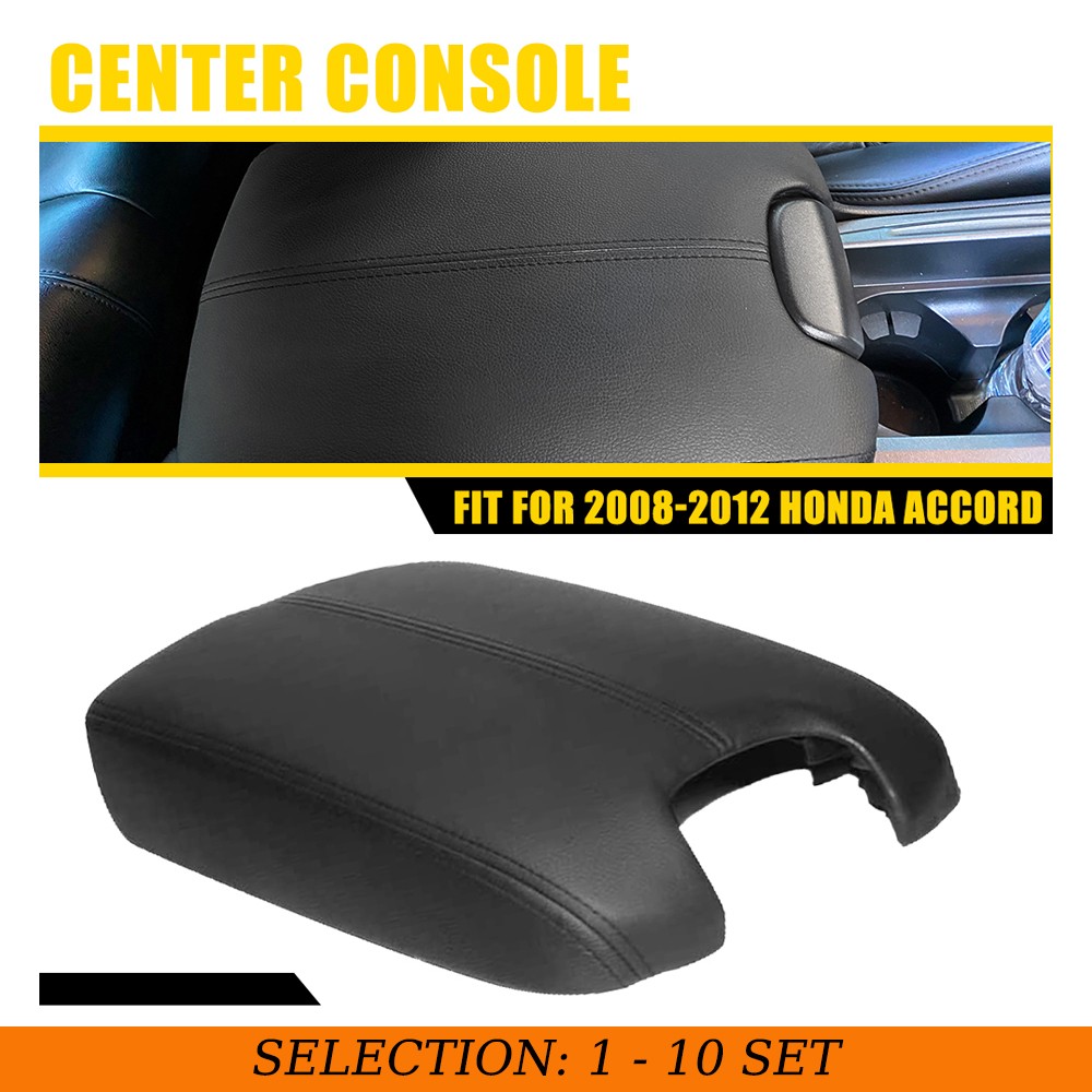 1-10x Fit Honda Accord 2008-12 Center Console Armrest Box Cover Leather Black PF
