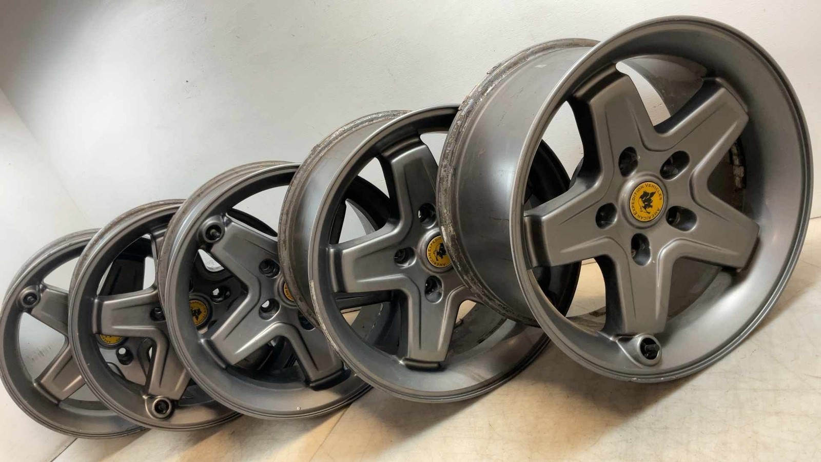 Jeep JK Wrangler Set of (5) Grey AEV Wheels 17x9 5x5 Lug 2007-2017 149599