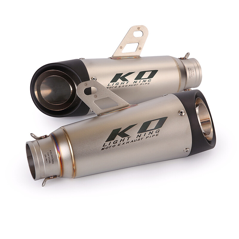 Pair 51mm Motorcycle Exhaust Tail Pipe Stainless Steel Muffler Escape Left Right