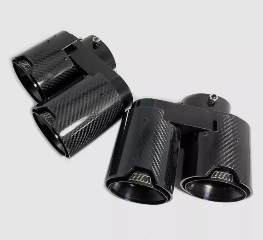 1 Pair Quad Carbon Fiber Exhaust Tip For BMW G05 X5 G06 X6 G07 X7 2019+ Nozzle-