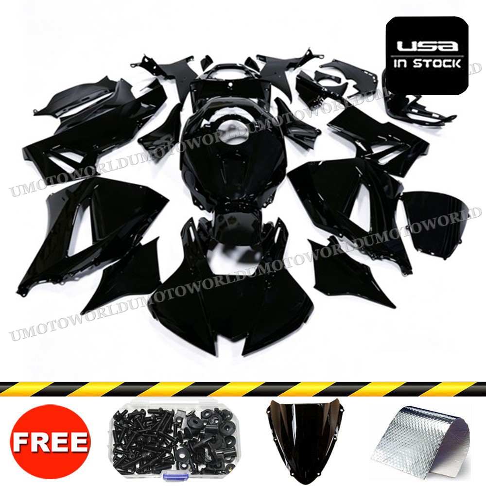 Fairing Kit W/ Bolts For Honda CBR600RR 2024-2025 RACE HRC Glossy Black ABS Body Fairing Kit W/ Bolts For Honda CBR600RR 2024-2025 RACE HRC Glossy Black ABS Body