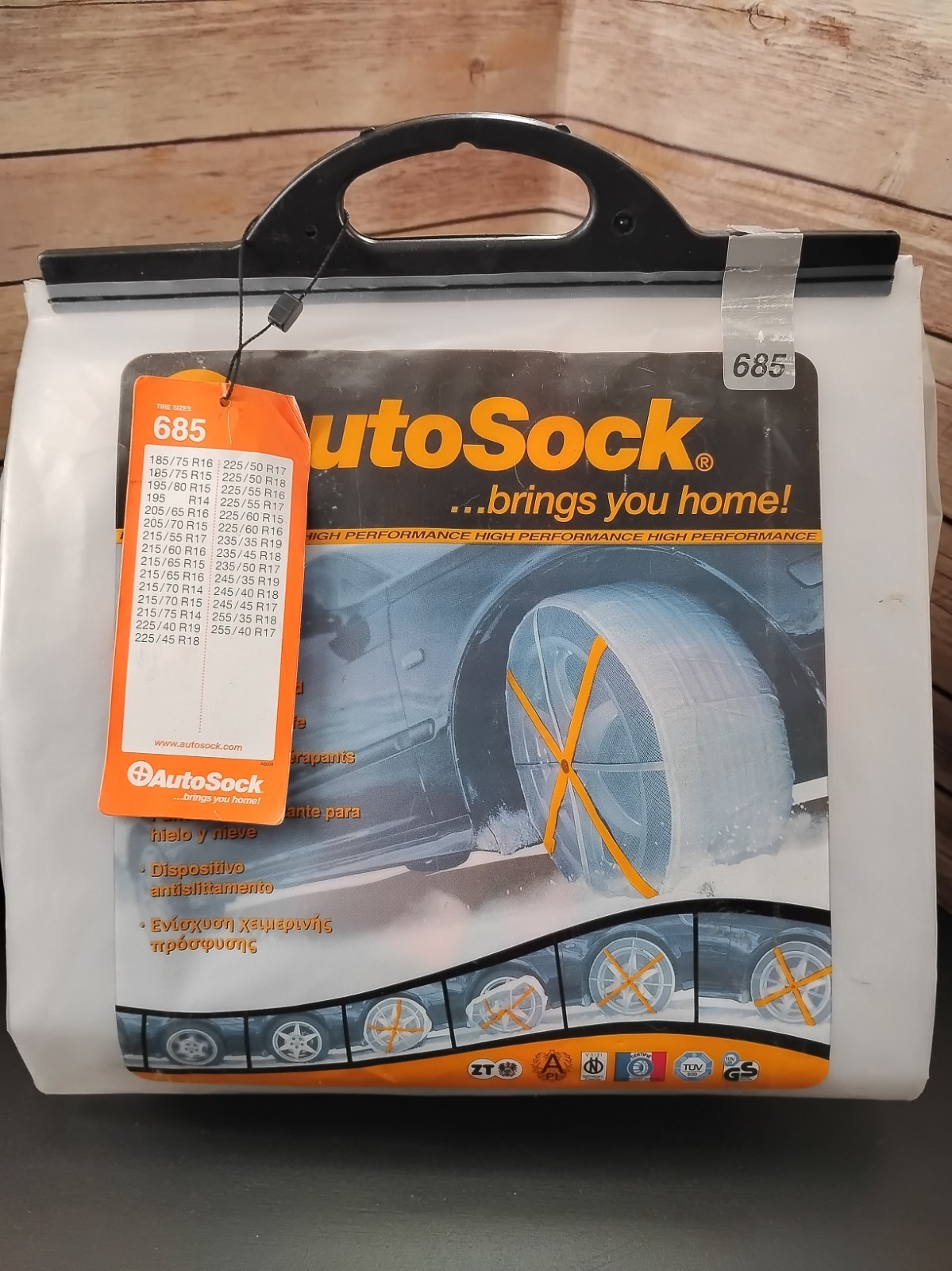 AutoSock Model AS685 Snow Tire Traction Aid Size 685 Emergency Winter Chains...