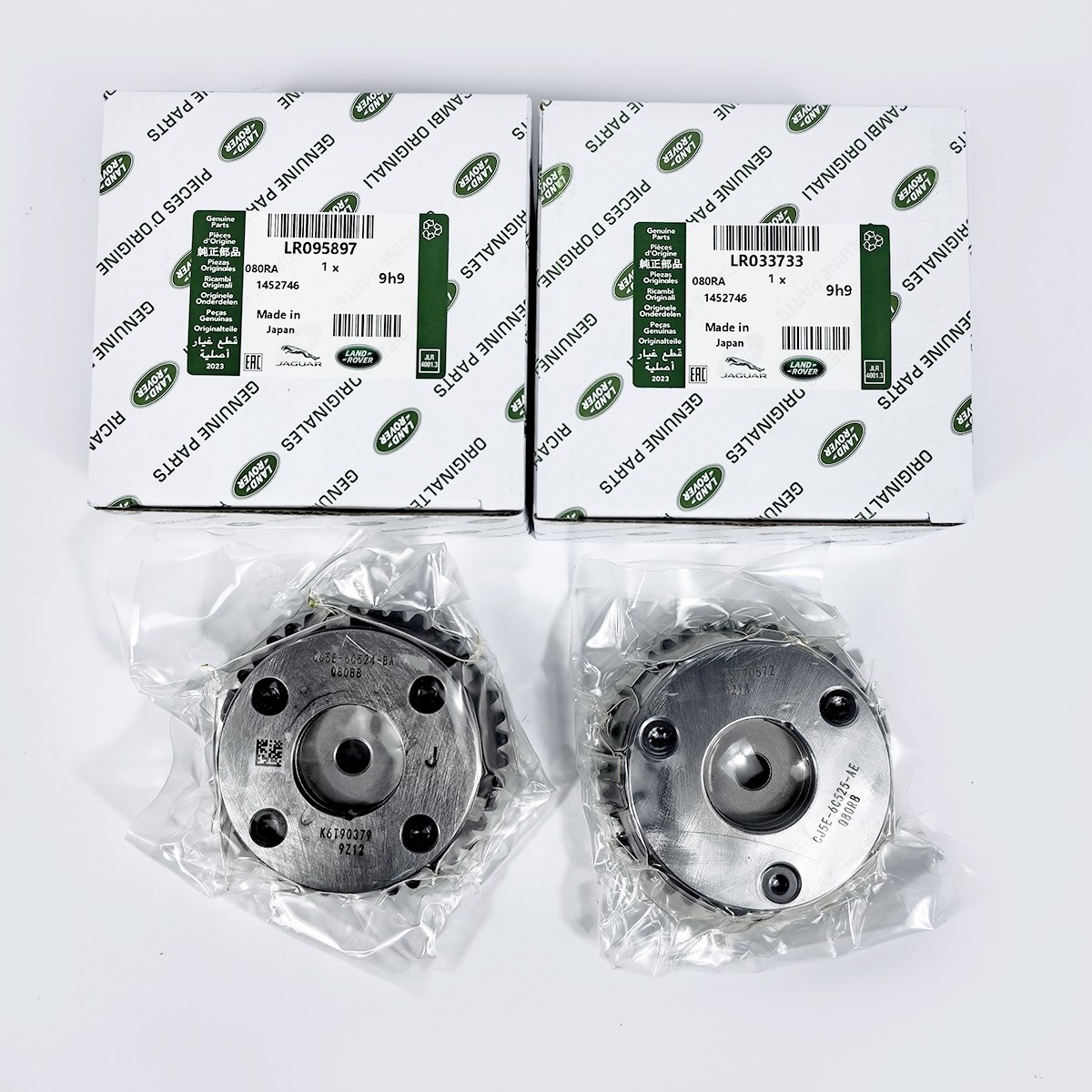 2pcs CAMSHAFT EXHAU INTAKE SPROCKET LR033733 LR095897 Fit Land Rover Evoque 2.0