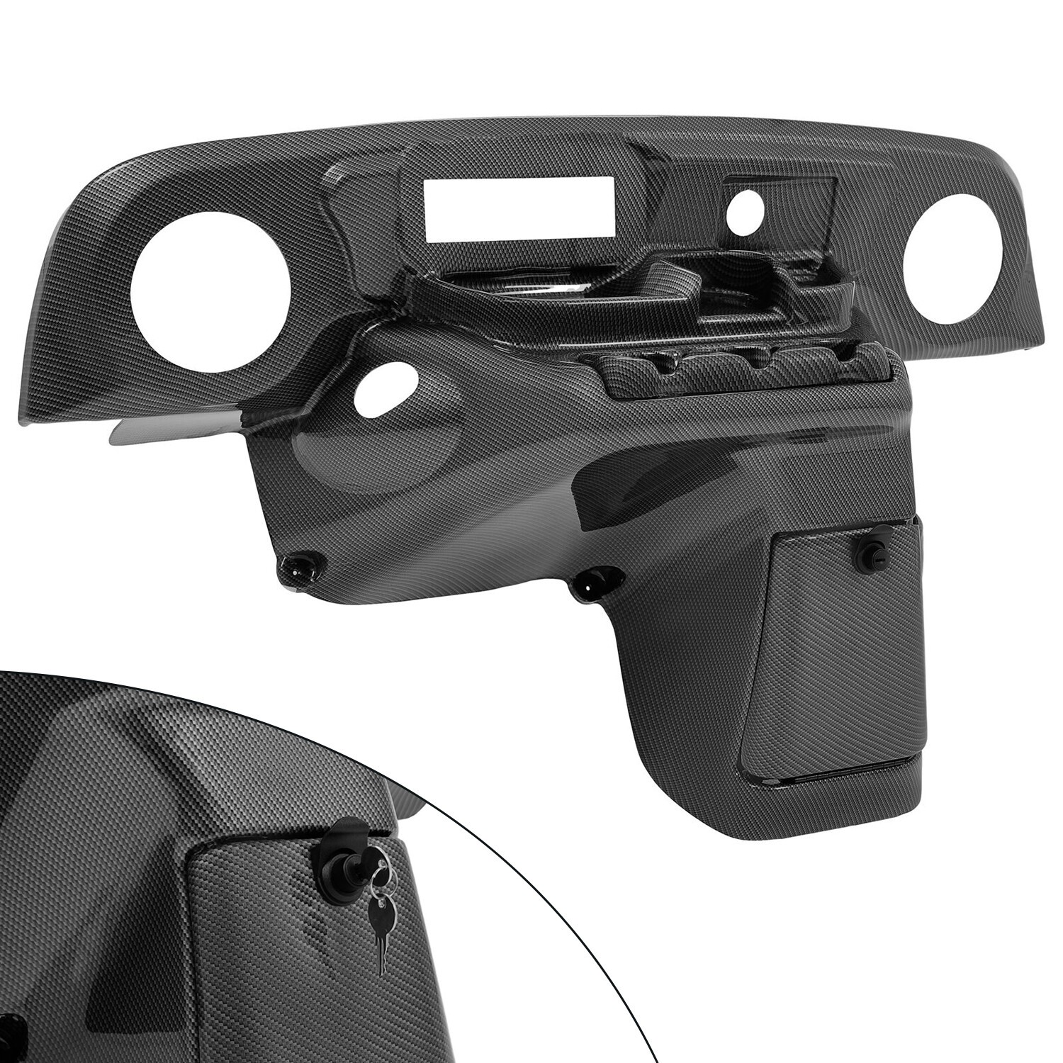 Carbon Fiber Style Dash Dashboard W/ Radio Speaker Cutout For EZGO TXT 96-13