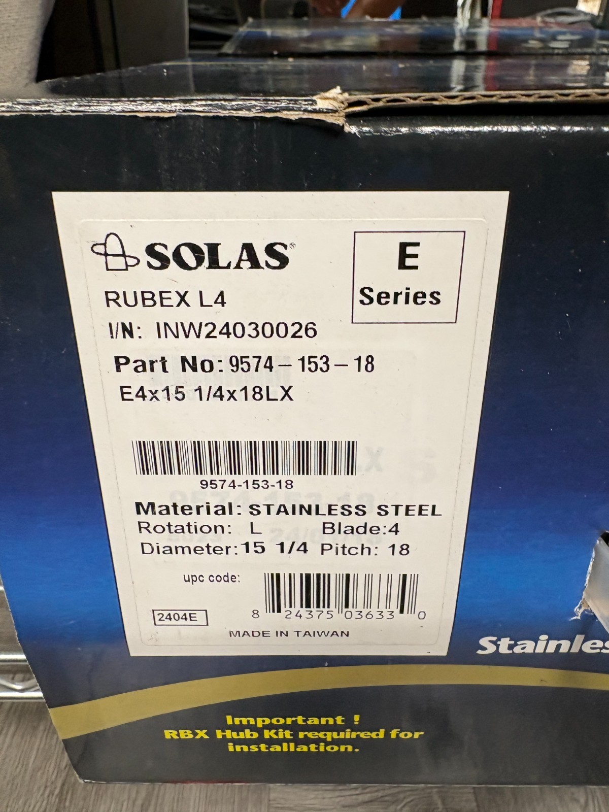 Solas Rubex Pro L4 Stainless Steel Propeller (L)