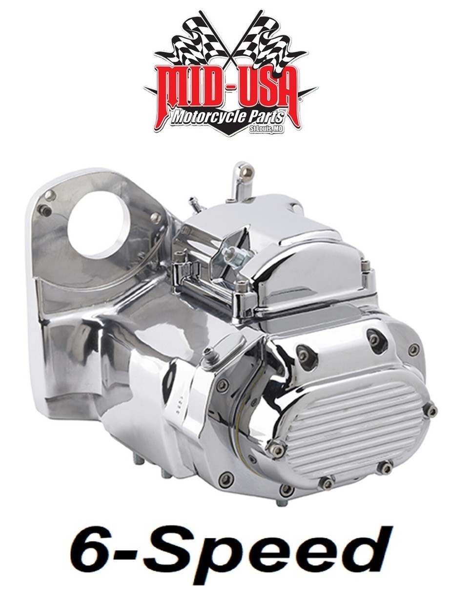 MID-USA 6-SPEED POLISHED TRANSMISSION HARLEY SOFTAIL FXST HERITAGE FAT BOY FXSTC