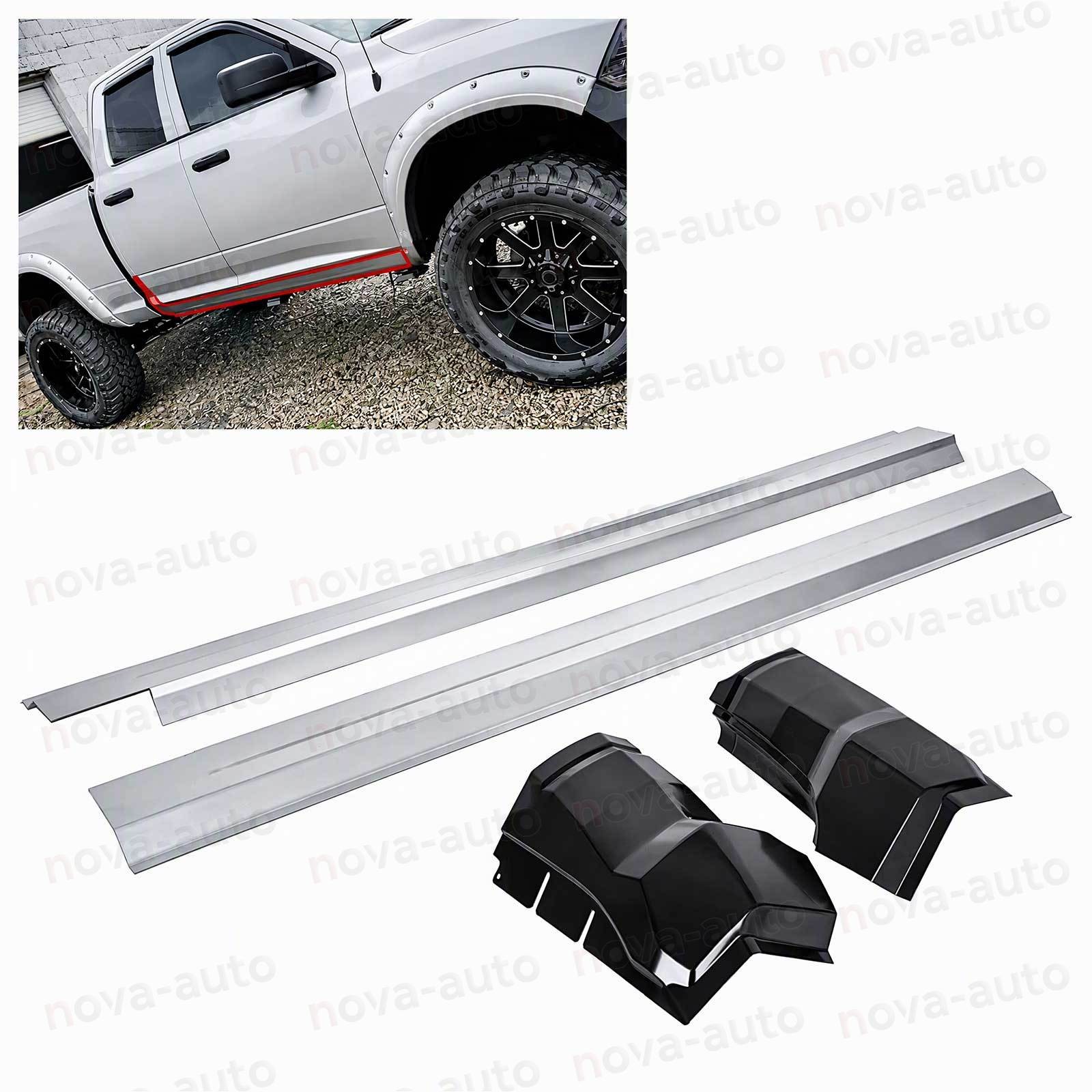 Rocker Panels Cab Corner For 09-18 Dodge Ram 1500 2500 3500 Extended + Quad Cab