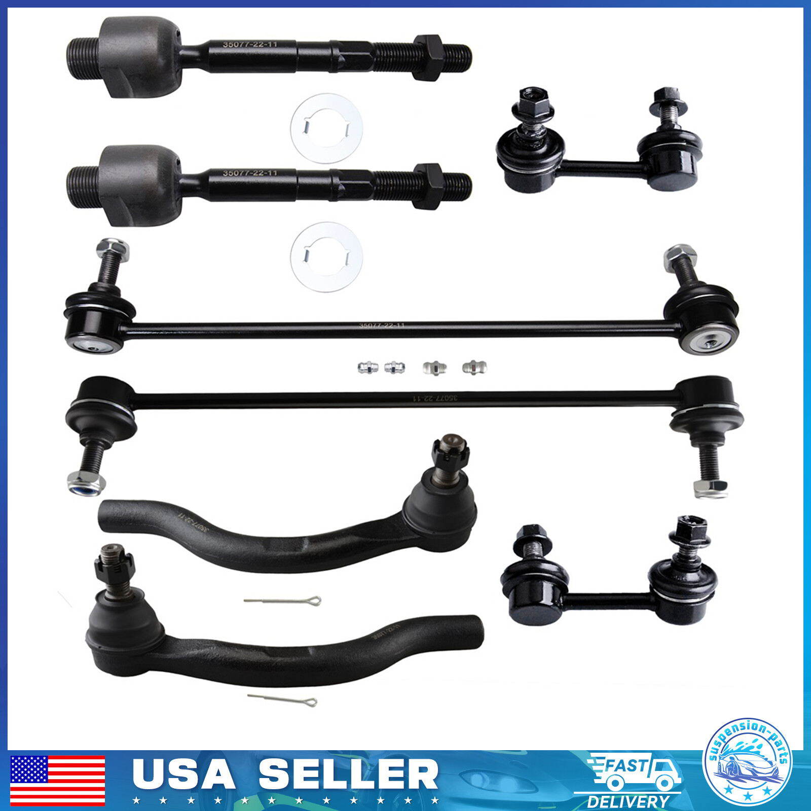 Front Tie Rod Ends Sway Bars For Suspension Kit 2012-2015 ACURA ILX HONDA CIVIC