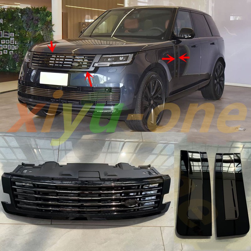 1X Chrome Black Front Bumper Grille&Side Vent  For Land Rover Range Rover 23-26