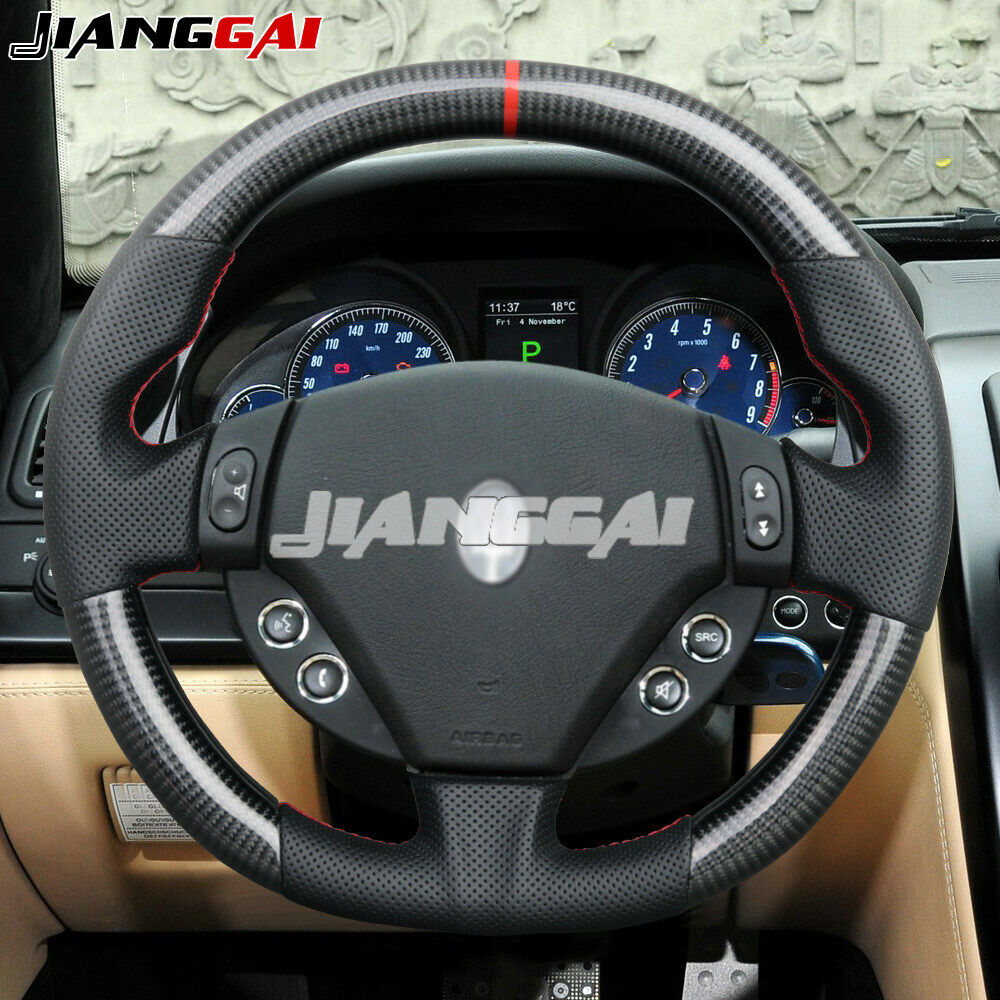 Real Carbon Fiber Perforated Steering Wheel Fit Maserati Granturismo MC Stradale