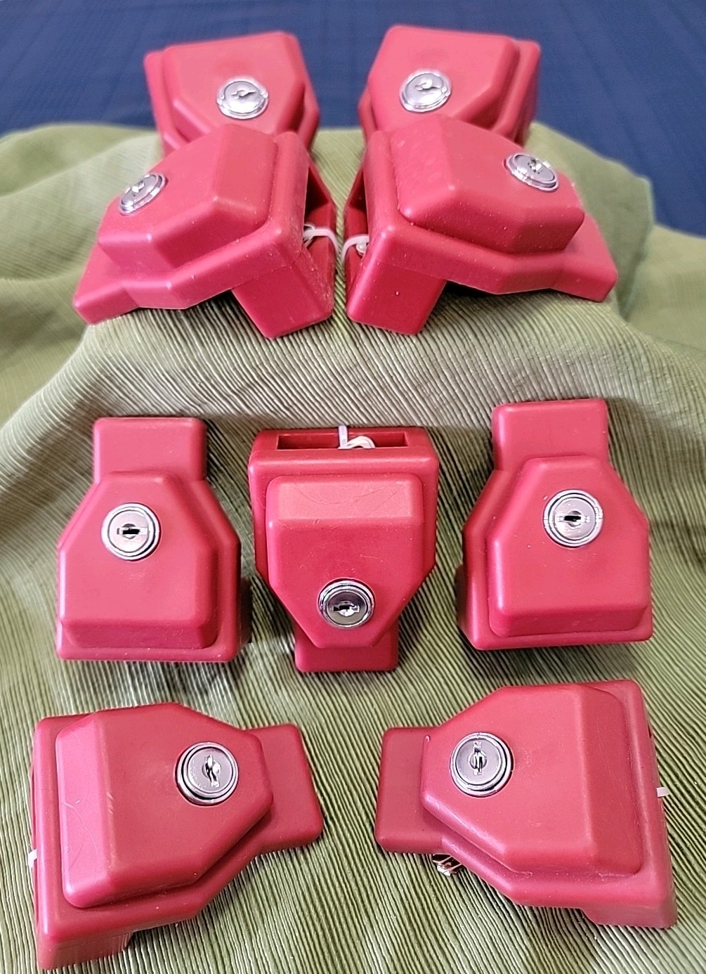 Lot Of 9 New Plastic Glad Hand Locks All Keyed The Same