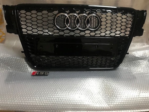 Audi S5 A5 RS5 Black Grille, Black Frame, Chrome Rings 2009 - 2012