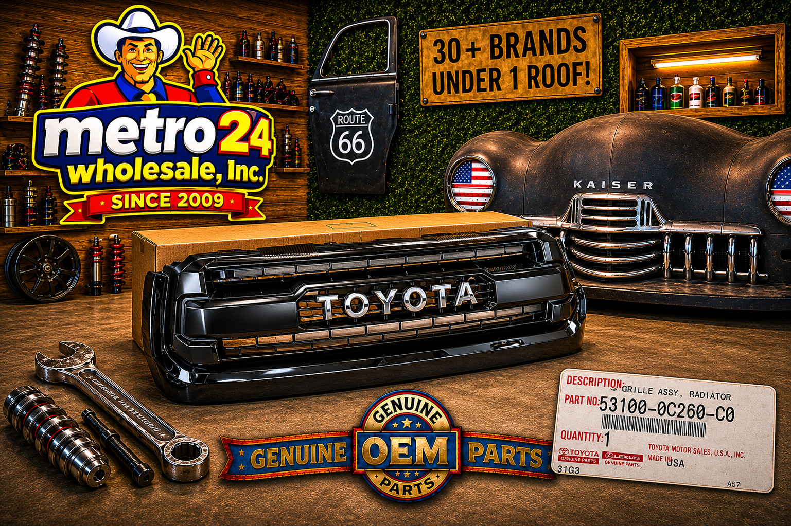 (1) genuine TOYOTA TUNDRA 53100-0C260-C0 TRD PRO black 202 - same as dealer
