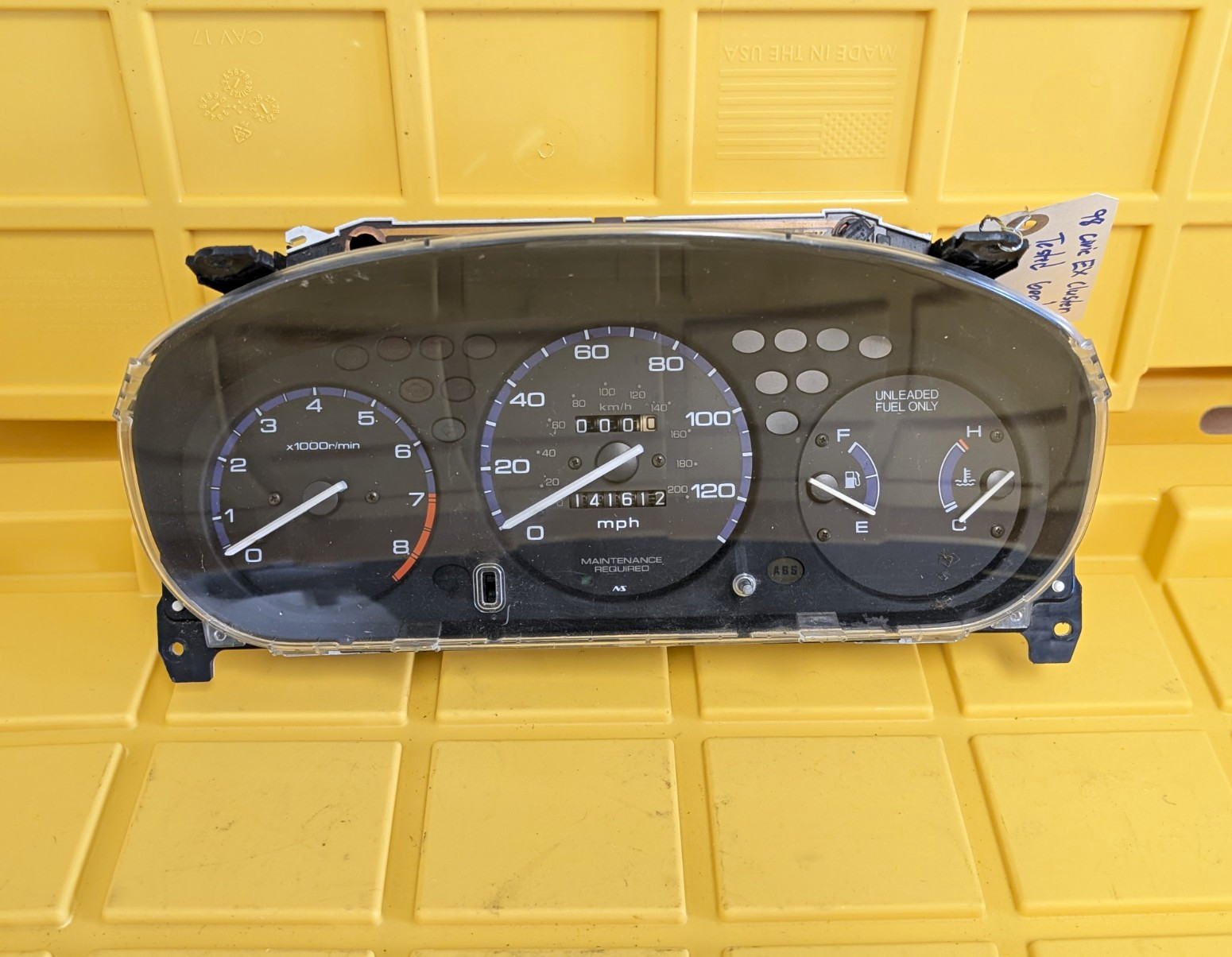 ✅ 1996-2000 Honda Civic EX Gauge Cluster Speedometer Manual Tach 141,612 Miles