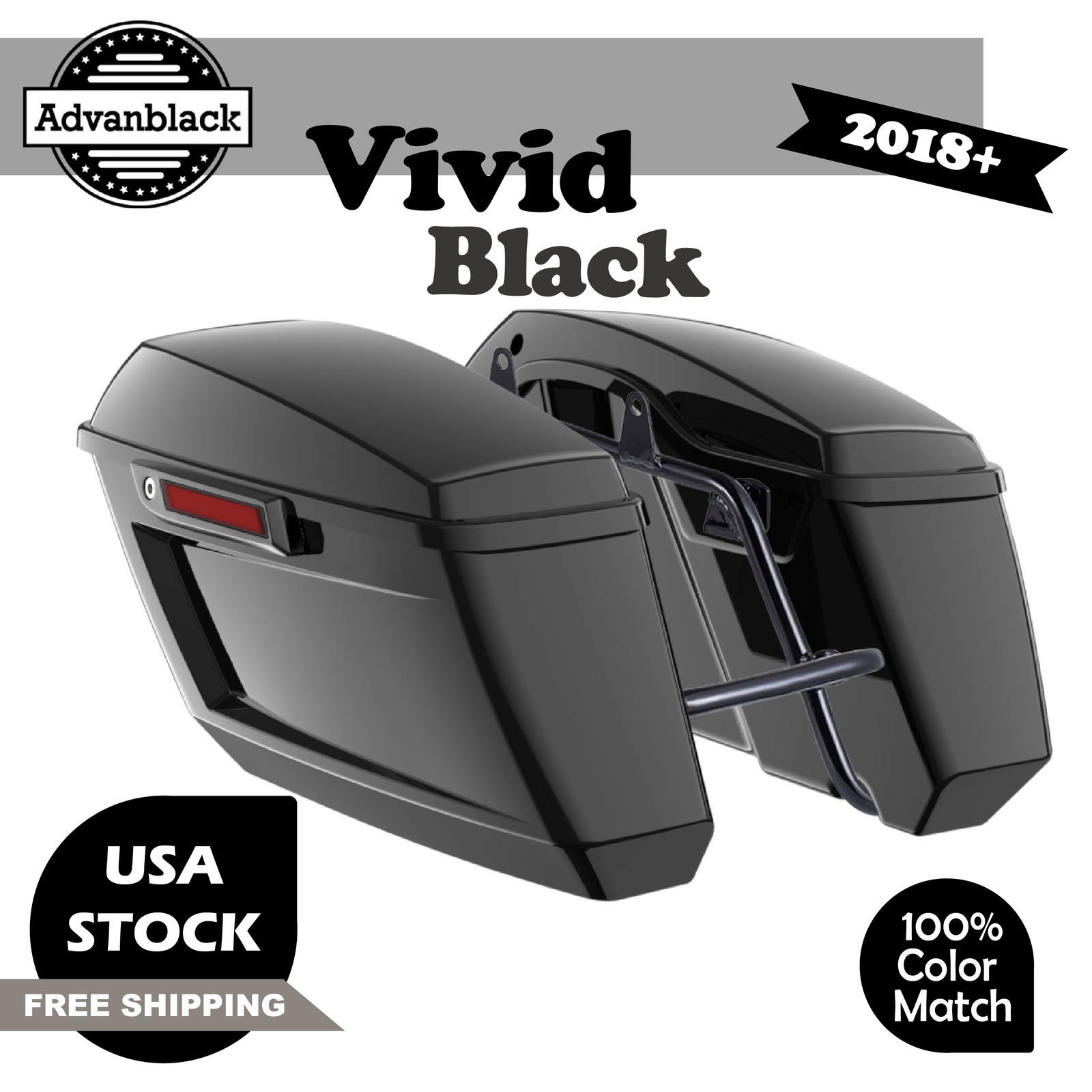 Advan Vivid Black Holeshot Performance Saddlebag Kit For Low Rider M8 S/ ST