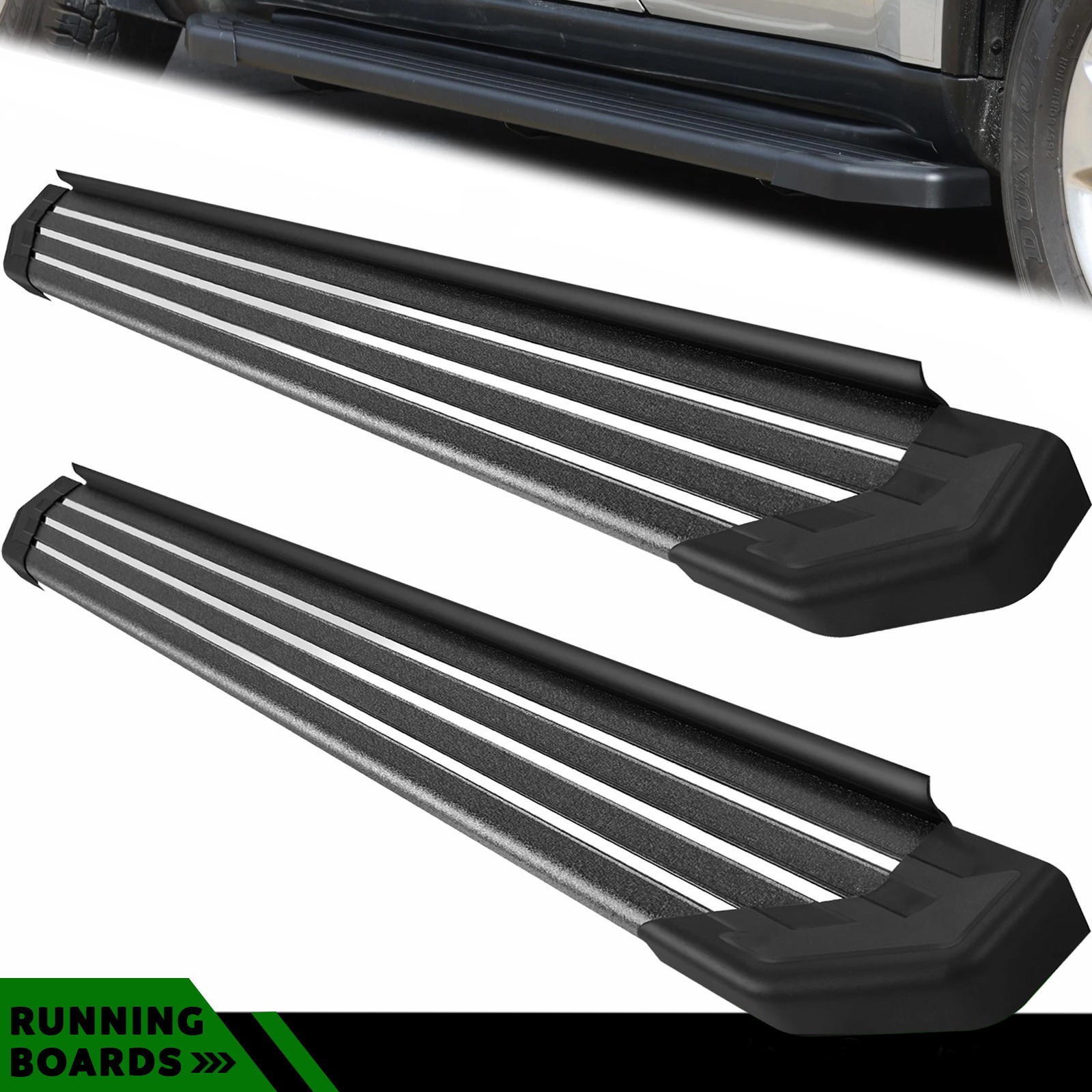 Running Board For 21-26 Jeep Grand Cherokee L 3-Row Aluminum Flat Metal Strip