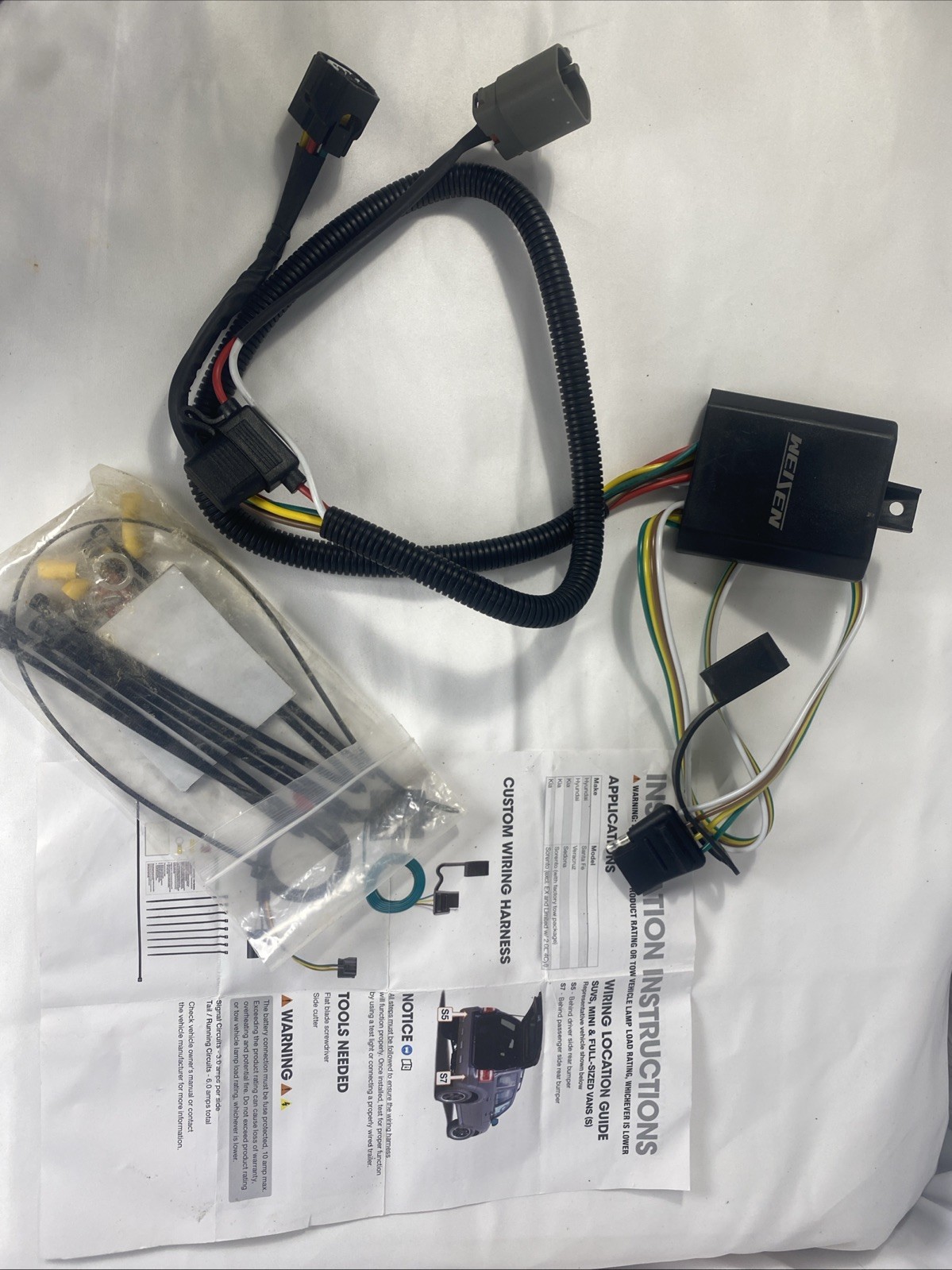 Nilight 4 Pin Trailer Wiring Harness Kit 56332 Vehicle Standard 4 Way Connector