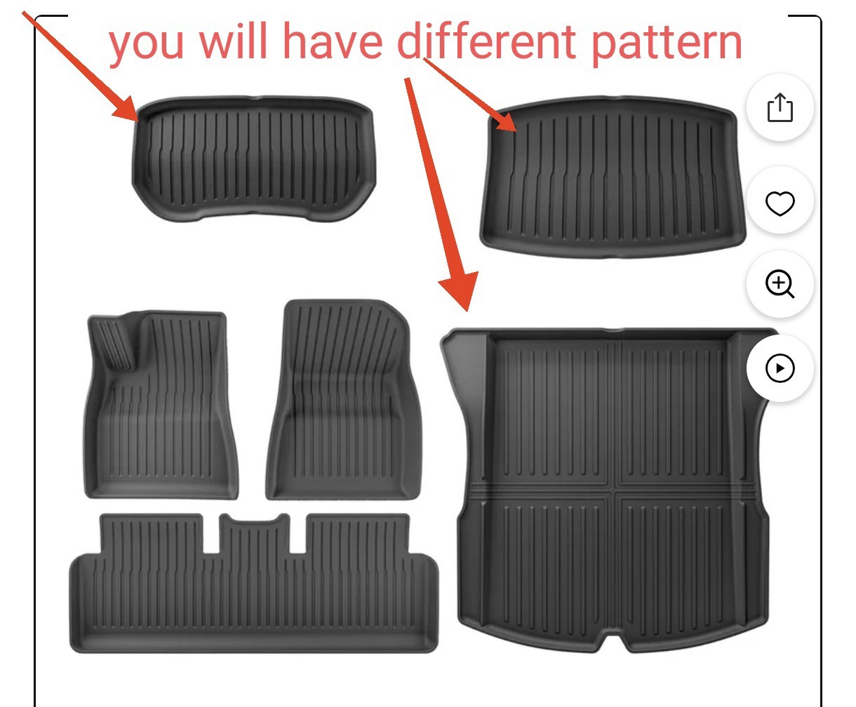 wennebird all weather floor mats 2024-2025 tesla model 3 6 pc