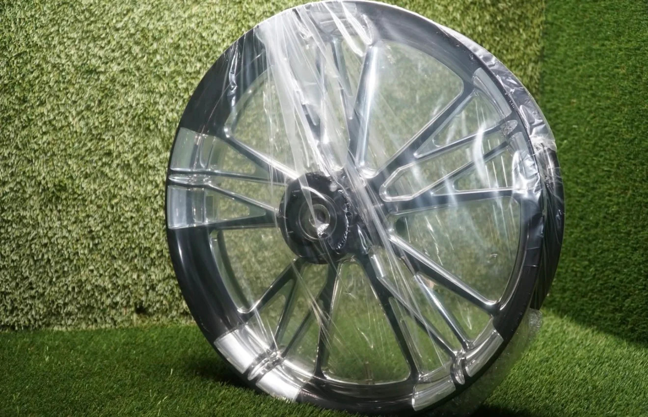 Xtreme Machine Harley 18x3.5 Front Wheel Black Cut Dual Disc 25mm Non-ABS