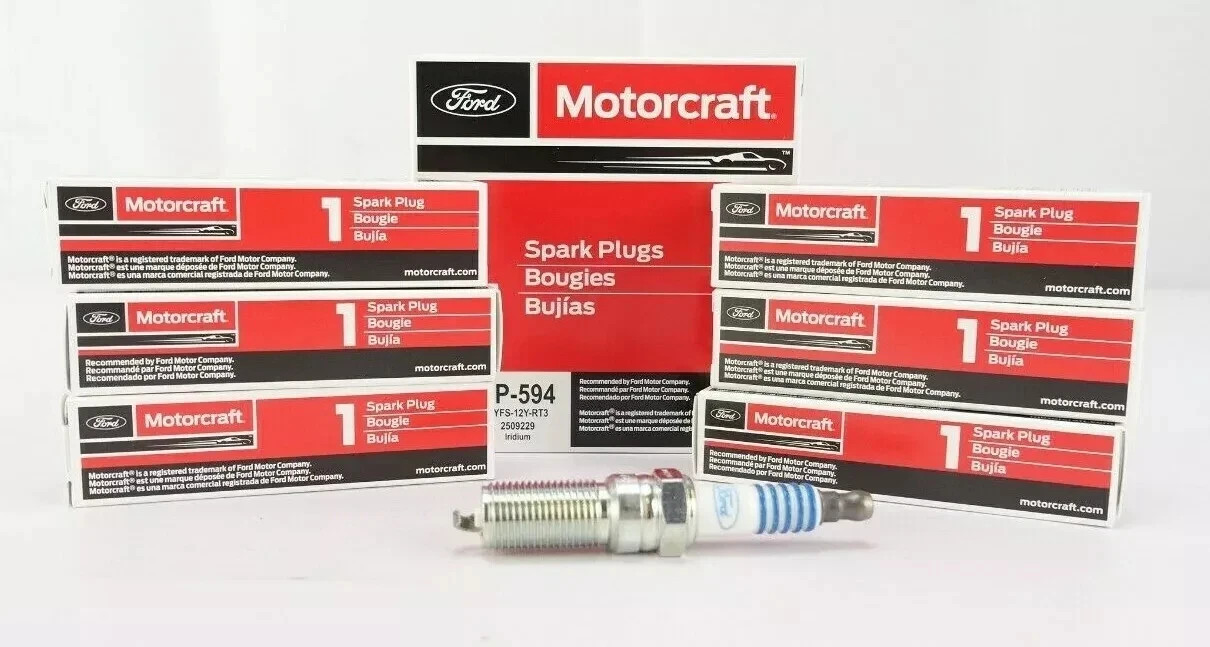 Set of 6 OEM Motorcraft SP594 Ford CYFS12YRT3 Spark Plugs Replaces SP542 SP578 Set of 6 OEM Motorcraft SP594 Ford CYFS12YRT3 Spark Plugs Replaces SP542 SP578