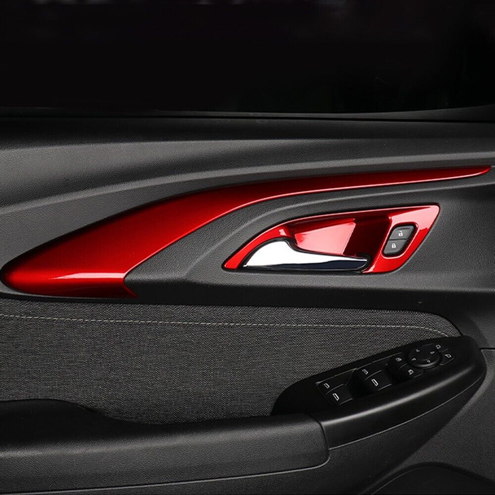 4x Red Inner Door Panel Stripes Cover Trim For Chevrolet Trailblazer 2021-2023