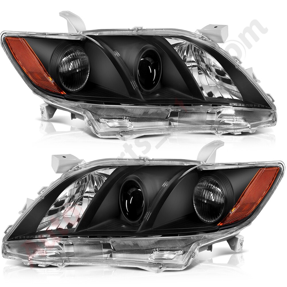 LED Headlights Assembly For 07-09 Toyota Camry Right+Left Black HB3 H11Projector