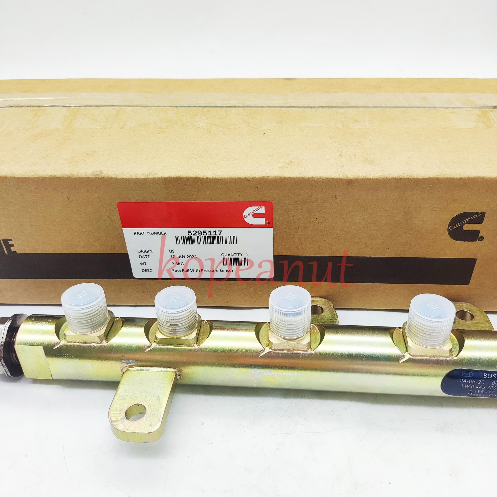 0445226126 Fuel Rail with Sensor 5295117 for 2013-2018 Dodge Cummins 6.7L Diesel