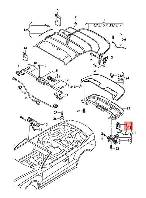 AUDI A5 S5 CABRIOLET AUDI RS5 CABRIO QU. QUATTRO REPAIR SET 8F0898813 10-16