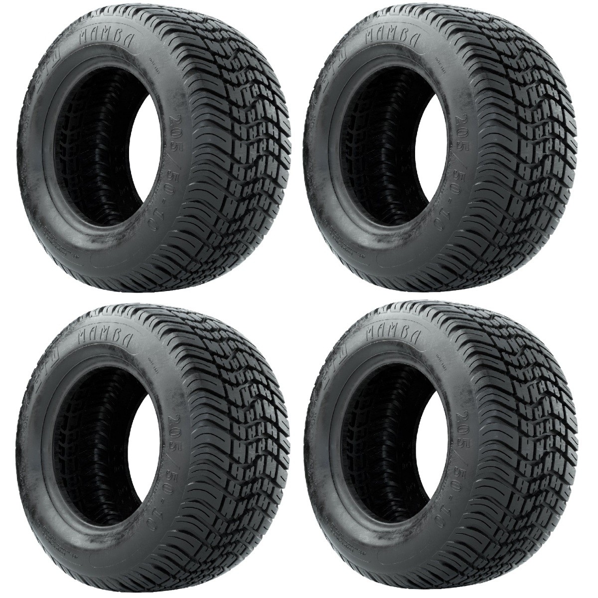 Set of 4 GTW Mamba Golf Cart Street Tires 205/50-10 (18