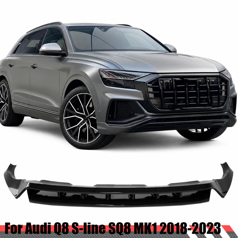 Glossy Black GT Style Front Bumper Lip Kits For Audi Q8 S-line SQ8 MK1 2018-2023 Glossy Black GT Style Front Bumper Lip Kits For Audi Q8 S-line SQ8 MK1 2018-2023